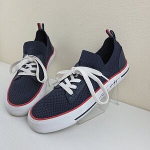 Tommy Hilfiger Gessie Stretch Knit Sneakers Casual Lace Up Navy Blue Women's 6.5
